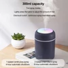 Kép 2/2 - 300ml USB párásító, hordozható, színes hangulatvilágítás, folyamatos/szünetes permet, csendes, időzítővel - Szürke