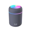 Kép 1/2 - 300ml USB párásító, hordozható, színes hangulatvilágítás, folyamatos/szünetes permet, csendes, időzítővel - Szürke