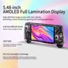 Kép 5/10 - ANBERNIC RG557 játékkonzol, Android 14, 12GB RAM/256GB, 5,48" AMOLED, WiFi 6E, BT 5.3, 8 óra, PS2 emuláció - Áttetsző lila, 128GB memória