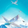 Kép 2/5 - TECHBOY 98007+ – 2.4GHz-es távirányítós, élethű repülő madár (E-Bird) RC játék - kék