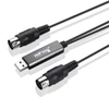 Kép 2/8 - HiFing USB–MIDI átalakító kábel – számítógép és zenei billentyűzet összekötéséhez, 5 tűs, fekete