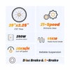 Kép 3/20 - Touroll U1 29" terep e-MTB, 250W motor, 36V 13Ah akku, 65km hatótáv, Shimano 21 seb., tárcsafék, IPX4 - Fekete