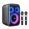 Kép 1/6 - Tronsmart Halo 200 Karaoke Party hangszóró 120W, 2 vezeték nélküli mikrofonnal – Fekete