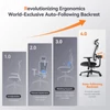 Kép 2/9 - NEWTRAL MAGICH003 ergonomikus irodai szék, automatikus háttámla, állítható fejtámla, 3D karfa - Fekete