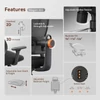 Kép 3/7 - NEWTRAL MAGICH003 ergonomikus irodai szék levehető asztallal, automatikus háttámla, állítható fejtámla, 3D karfa - Fekete