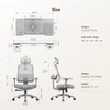Kép 5/7 - NEWTRAL MAGICH003 ergonomikus irodai szék levehető asztallal, automatikus háttámla, állítható fejtámla, 3D karfa - Szürke
