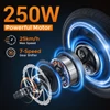 Kép 5/7 - HillMiles Mile 1 elektromos kerékpár, 250W, 36V 10,4Ah, 14" gumi, 25km/h, 60km hatótáv, tárcsafék, teleszkóp - Kék
