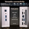 Kép 6/9 - GEEKOM A5 mini PC, AMD Ryzen 5 7430U, 6 mag, 4.3GHz, 16GB RAM, 512GB SSD, WiFi 6, BT 5.2, 4 kijelző, HDMI, USB-C, USB-A, SD, LAN, jack