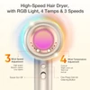 Kép 2/5 - MOOSOO H2 nagy sebességű hajszárító, negatív ionos, 110 000 RPM motorral, csendes, RGB fénnyel, otthonra, utazáshoz