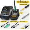 Kép 1/8 - FNIRSI DWS-200 F245 200W digitális forrasztóállomás készlet, 1 hegy, 2 segédkar, színes kijelző, hőfok tárolás