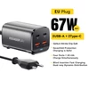 Kép 2/10 - ESSAGER 67W GaN asztali töltő, 2 USB-A + 2 Type-C, PD 3.0 QC 3.0 gyorstöltés, intelligens védelem, MacBook, Samsung, iPhone 15, laptophoz