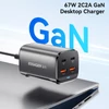 Kép 4/10 - ESSAGER 67W GaN asztali töltő, 2 USB-A + 2 Type-C, PD 3.0 QC 3.0 gyorstöltés, intelligens védelem, MacBook, Samsung, iPhone 15, laptophoz