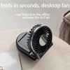 Kép 7/17 - WT20 hordozható kézi ventilátor, 3 sebesség, digitális kijelző, 180°-ban állítható, 2000mAh, USB-s, powerbank, telefontartó – Fekete