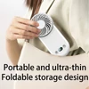 Kép 11/17 - WT20 hordozható kézi ventilátor, 3 sebesség, digitális kijelző, 180°-ban állítható, 2000mAh, USB-s, powerbank, telefontartó – Fehér