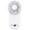 Kép 1/17 - WT20 hordozható kézi ventilátor, 3 sebesség, digitális kijelző, 180°-ban állítható, 2000mAh, USB-s, powerbank, telefontartó – Fehér