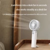 Kép 9/17 - YL09 hordozható, újratölthető kézi ventilátor, 2000mAh, 180°-ban hajtható, dupla lapát, 4 fokozat - Fehér