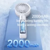 Kép 16/17 - YL09 hordozható, újratölthető kézi ventilátor, 2000mAh, 180°-ban hajtható, dupla lapát, 4 fokozat - Fehér