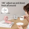 Kép 11/17 - YL09 hordozható, újratölthető kézi ventilátor, 2000mAh, 180°-ban hajtható, dupla lapát, 4 fokozat - Pink