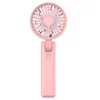 Kép 1/17 - YL09 hordozható, újratölthető kézi ventilátor, 2000mAh, 180°-ban hajtható, dupla lapát, 4 fokozat - Pink
