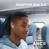 Kép 4/7 - Anker Soundcore Liberty 4 NC fülhallgató, TWS, Adaptív ANC 2.0, Bluetooth 5.3, IPX4, Gyors töltés - Fehér
