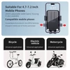 Kép 6/7 - M6 telefontartó elektromos kerékpárhoz/motorhoz, 4,7–7,2" telefonokhoz, visszapillantó tükörre - Fekete