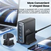 Kép 6/10 - Toocki 140W GaN USB töltő, 5 az 1-ben gyorstöltés, LED kijelző, iPhone/Xiaomi/laptophoz – Fehér