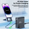 Kép 9/10 - Toocki 140W GaN USB töltő, 5 az 1-ben gyorstöltés, LED kijelző, iPhone/Xiaomi/laptophoz – Fehér