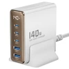 Kép 1/10 - Toocki 140W GaN USB töltő, 5 az 1-ben gyorstöltés, LED kijelző, iPhone/Xiaomi/laptophoz – Fehér
