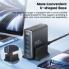 Kép 7/11 - Toocki 140W GaN USB töltő, 5 az 1-ben gyorstöltés, LED kijelző, iPhone/Xiaomi/laptophoz – Fekete