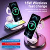 Kép 4/8 - 3 az 1-ben Magsafe vezeték nélküli töltő iPhone 13-hoz - fekete