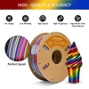 Kép 5/6 - Eryone selyem csavart szivárvány pla filament 1kg – pszichedelikus (piros&sárga&kék)