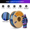 Kép 5/6 - Eryone selyem csavart szivárvány pla filament 1kg – obszidián (fekete&kék&lila)