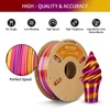 Kép 5/6 - Eryone selyem csavart szivárvány pla filament 1kg – inferno (piros&arany&lila)