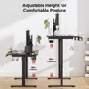 Kép 7/14 - ACGAM állítható magasságú elektromos gamer asztal, LED fénnyel, USB porttal, 140×68 cm - Fekete