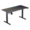 Kép 1/14 - ACGAM állítható magasságú elektromos gamer asztal, LED fénnyel, USB porttal, 140×68 cm - Fekete