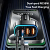 Kép 6/10 - ESSAGER 70W autós töltő, 2 USB-A + 2 Type-C, PD gyorstöltés, színes környezeti fény, 12-24V járművekhez - Fekete