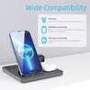 Kép 2/11 - C18 15W 3 az 1-ben összecsukható vezeték nélküli töltőállvány iPhone, Apple Watch, fülhallgatóhoz - fekete