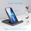 Kép 7/11 - C18 15W 3 az 1-ben összecsukható vezeték nélküli töltőállvány iPhone, Apple Watch, fülhallgatóhoz - fekete