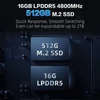 Kép 5/7 - FIREBAT T8 PLUS Mini PC, Intel N100, 4 mag, max. 3.4GHz, 16GB LPDDR5 RAM, 512GB SSD, 3×HDMI 4K, WiFi 5, Bluetooth 4.2, 3×USB3.1, 2×LAN, audio