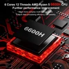Kép 5/7 - FIREBAT AM02 Mini PC, AMD Ryzen 5 6600H, 16GB RAM, 512GB SSD, 4K Tripla Kijelző, WiFi 6, BT 5.2, USB, 2xLAN