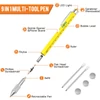 Kép 4/5 - HMP P248 9 az 1-ben multitool toll: érintőceruza, LED lámpa, sörnyitó, telefontartó, vonalzó, csavarhúzó – fekete
