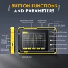 Kép 4/9 - FNIRSI DSO152 mini hordozható digitális oszcilloszkóp, 2,5MSa/s mintavétel, 200kHz sávszélesség - Sárga, P6100 nagyfeszültségű szonda nélkül