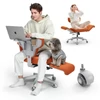 Kép 3/10 - NEWTRAL Freedom-X-FF keresztlábas szék kartámasszal és kerekekkel, dönthető, laptop tálcával, otthoni irodához, relaxhoz - Narancs