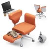 Kép 1/10 - NEWTRAL Freedom-X-FF keresztlábas szék kartámasszal és kerekekkel, dönthető, laptop tálcával, otthoni irodához, relaxhoz - Narancs