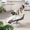 Kép 6/10 - NEWTRAL Freedom-X-FB többtesthelyzetes szék karfával, keresztezett lábas irodai szék laptop tálcával, állítható ergonomikus dönthető szék otthonra – Sötétszürke