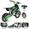 Kép 6/7 - A14 elektromos gyerek motor, 500W, 36V 5.2Ah akkumulátor, 14'' kerék, 27km/h, 22km hatótáv, tárcsafék, dupla rugózás, LCD kijelző - Zöld
