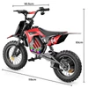 Kép 5/7 - A14 elektromos gyerek motor, 500W, 36V 5.2Ah akkumulátor, 14'' kerék, 27km/h, 22km hatótáv, tárcsafék, dupla rugózás, LCD kijelző - Piros