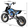 Kép 5/7 - A14 elektromos gyerek motor, 500W, 36V 5.2Ah akkumulátor, 14'' kerék, 27km/h, 22km hatótáv, tárcsafék, dupla rugózás, LCD kijelző - Kék
