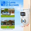 Kép 5/8 - Hiseeu 4K 6MP kültéri WiFi kamera, dupla lencse, színes éjjellátó, AI emberfelismerés, IP66, kétirányú hang, auto követés