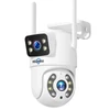 Kép 1/8 - Hiseeu 4K 6MP kültéri WiFi kamera, dupla lencse, színes éjjellátó, AI emberfelismerés, IP66, kétirányú hang, auto követés